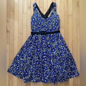 City Chic Blue and Black Floral Dress